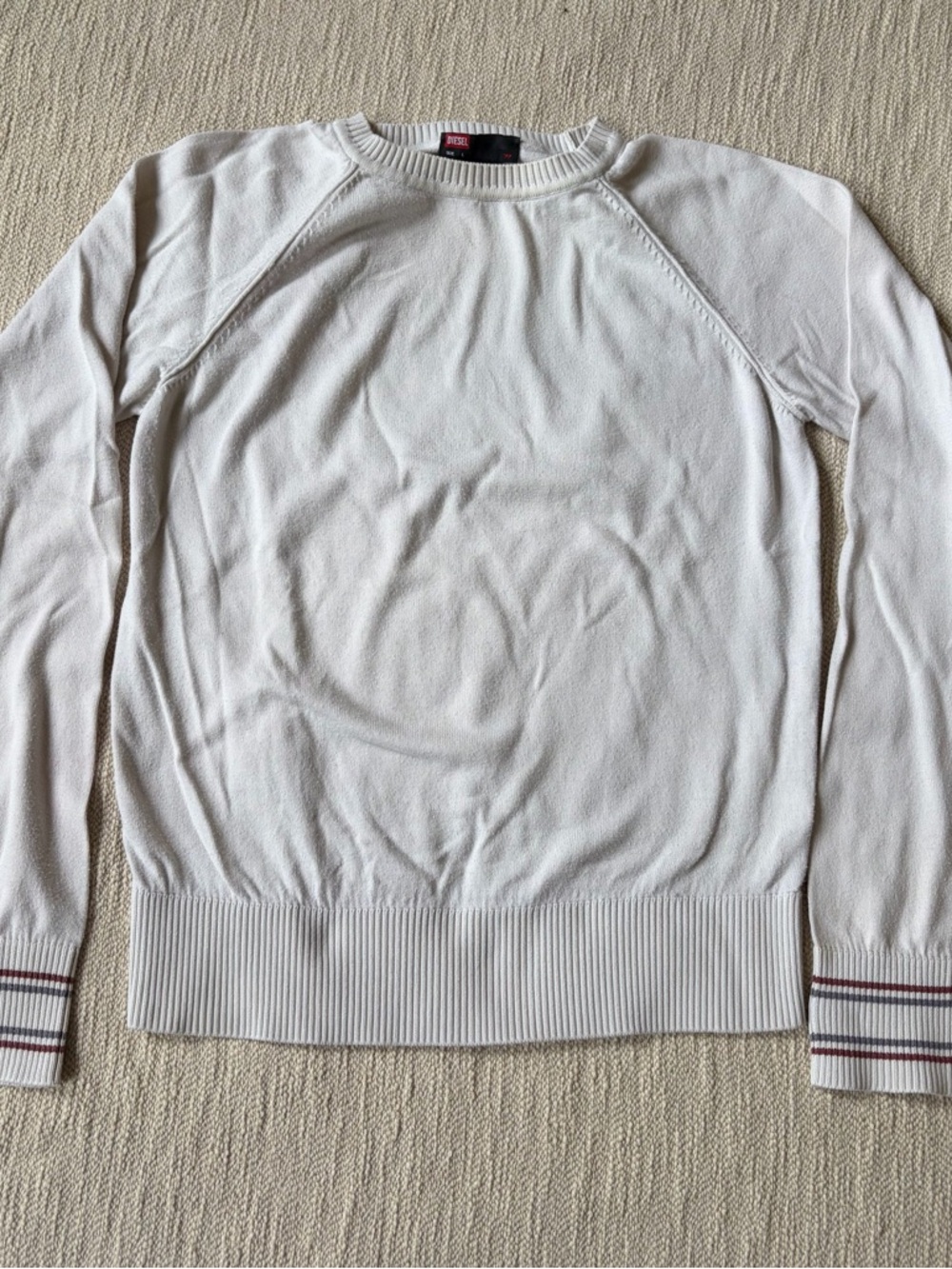Diesel 100% Cotton Y2K Logo Classic Crewneck Sweater Medium-Large
